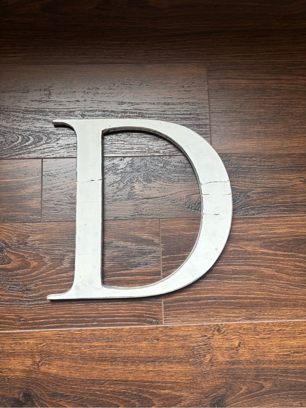 Last Chance 2 for $4 Decorative Wooden Letter 'D' in Distressed White